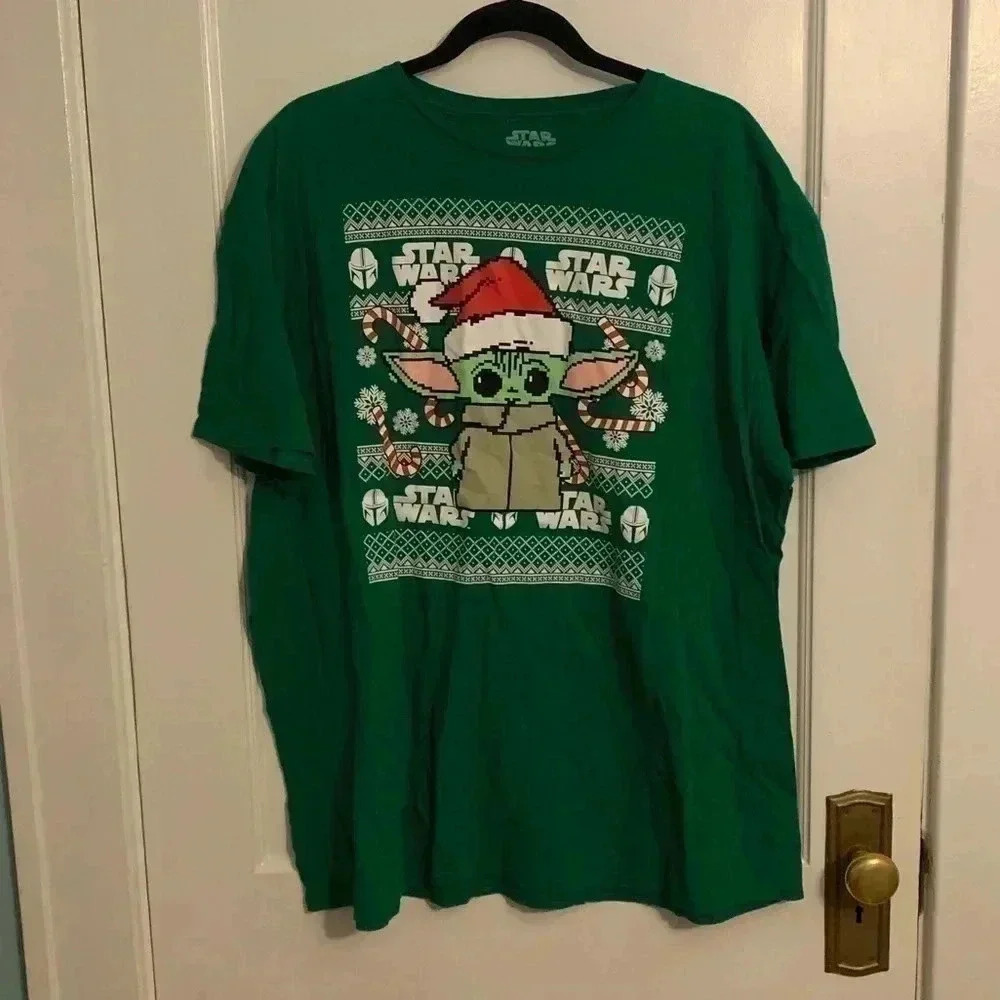 Grogu Star Wars Mandalorian Christmas tshirt, Mens Size 2XL, could be unisex.